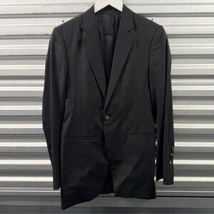 RICK OWENS SS14 VICIOUS Black Wool Blend 1-Button Light Slim Blazer Jacket Sz 48
